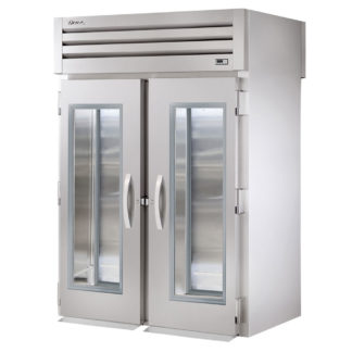 True STR2RRT-2G-2S 68" Two Section Roll Thru Refrigerator, (2) Left/Right Hinge Glass Doors, 115v