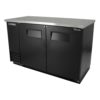 True TBB-2-HC 58 7/8" Bar Refrigerator - 2 Swinging Solid Doors, Black, 115v