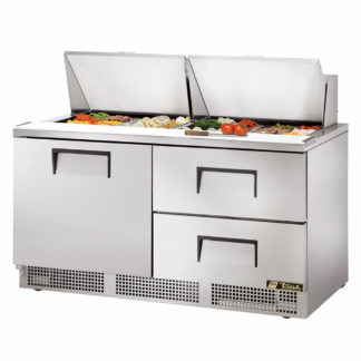 True TFP-64-24M-D-2 64" Sandwich/Salad Prep Table w/ Refrigerated Base, 115v