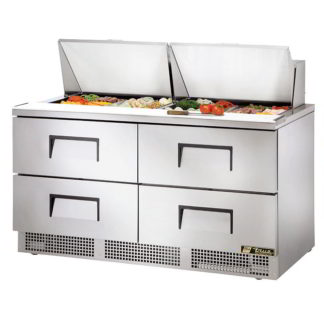 True TFP-64-24M-D-4 64" Sandwich/Salad Prep Table w/ Refrigerated Base, 115v