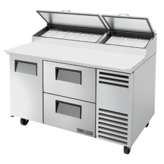 True TPP-AT-60D-2-HC 60" Pizza Prep Table w/ Refrigerated Base, 115v