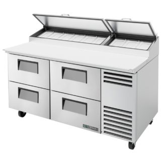 True TPP-AT-67D-4-HC 67" Pizza Prep Table w/ Refrigerated Base, 115v