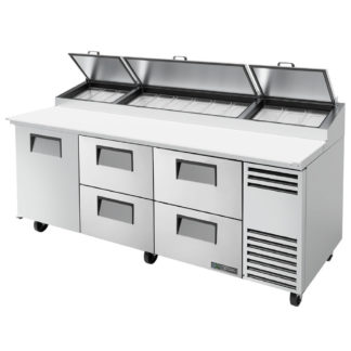 True TPP-AT-93D-4-HC 93" Pizza Prep Table w/ Refrigerated Base, 115v