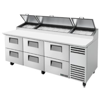 True TPP-AT-93D-6-HC 93" Pizza Prep Table w/ Refrigerated Base, 115v