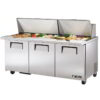 True TSSU-72-30M-B-ST-HC 72" Sandwich/Salad Prep Table w/ Refrigerated Base, 115v