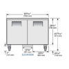 True TUC-60-HC 60" W Undercounter Refrigerator w/ (2) Sections & (2) Doors, 115v - Image 2