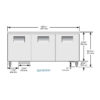 True TUC-72-HC 72" W Undercounter Refrigerator w/ (3) Sections & (3) Doors, 115v - Image 2