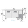 True TWT-67F-HC 67" W Work Top Freezer w/ (2) Sections & (2) Doors, 115v - Image 2