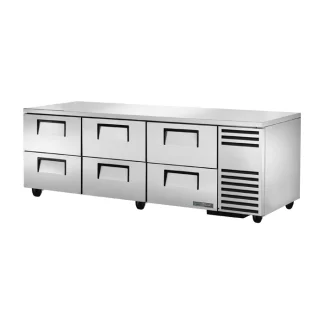 True TUC-93D-6-HC 93" W Undercounter Refrigerator w/ (3) Sections & (6) Drawers, 115v