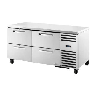 True TUC-67D-4-HC~SPEC3 67" W Undercounter Refrigerator w/ (2) Sections & (4) Drawers, 115v