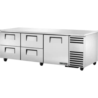 True TUC-93D-4-HC 93" W Undercounter Refrigerator w/ (3) Sections, (1) Door & (4) Drawers, 115v