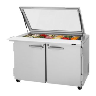 Turbo Air PST-48-18-N-GL 48 1/4" Sandwich/Salad Prep Table w/ Refrigerated Base, 115v