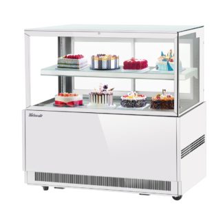 Turbo Air TBP60-46FN-W 59" Full Service Bakery Case w/ Straight Glass - (2) Levels, 115v