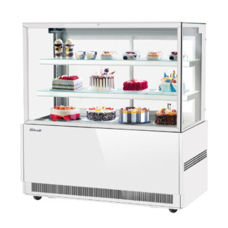 Turbo Air TBP60-54FN-W 59" Full Service Bakery Case w/ Straight Glass - (3) Levels, 115v