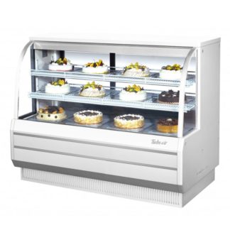 Turbo Air TCGB-60DR-W 60 1/2" Full Service Dry Bakery Display Case w/ Curved Glass - (3) Levels, 115v