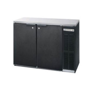 Beverage Air BB48HC-1-PT-B-27 48" Bar Refrigerator - 2 Swinging Solid Doors, Black, 115v