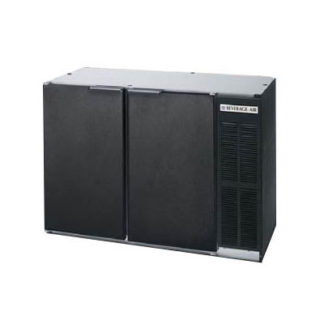 Beverage Air BB48HC-1-PT-S-27 48" Bar Refrigerator - 2 Swinging Solid Doors, Black, 115v