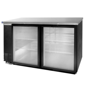 Beverage Air BB58HC-1-FG-B 59" Bar Refrigerator - 2 Swinging Glass Doors, Black, 115v
