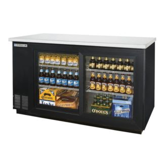 Beverage Air BB58HC-1-F-GS-B 59" Bar Refrigerator - 2 Swinging Glass Doors, Black, 115v