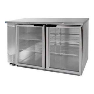 Beverage Air BB58HC-1-G-S 59" Bar Refrigerator - 2 Swinging Glass Doors, Stainless, 115v