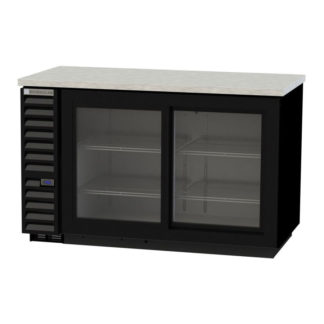 Beverage Air BB58HC-1-GS-S 59" Bar Refrigerator - 2 Sliding Glass Doors, Black, 115v