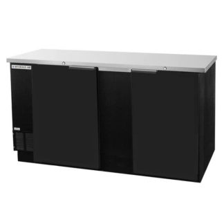Beverage Air BB68HC-1-F-B 69" Bar Refrigerator - 2 Swinging Solid Doors, Black, 115v