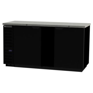 Beverage Air BB68HC-1-F-S 69" Bar Refrigerator - 2 Swinging Solid Doors, Black, 115v