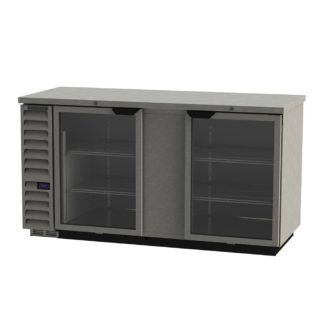 Beverage Air BB68HC-1-G-S 69" Bar Refrigerator - 2 Swinging Glass Doors, Stainless, 115v