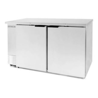 Beverage Air BB68HC-1-S 69" Bar Refrigerator - 2 Swinging Solid Doors, Stainless, 115v