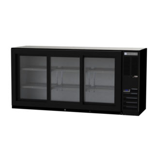 Beverage Air BB72HC-1-F-GS-B 72" Bar Refrigerator - 3 Sliding Glass Doors, Black, 115v