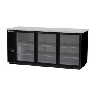 Beverage Air BB78HC-1-G-B 79" Bar Refrigerator - 3 Swinging Glass Doors, Black, 115v
