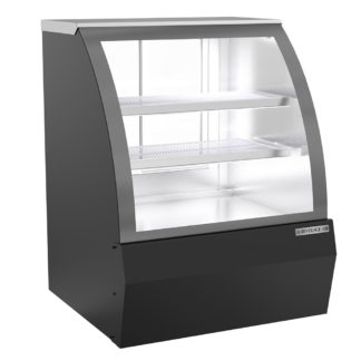 Beverage Air CDR3HC-1-B-D 37 1/4" Full Service Dry Deli Case w/ Curved Glass - (3) Levels, 120v