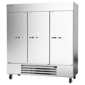 Beverage Air HBR72HC-1 75" Three Section Reach In Refrigerator, (3) Left/Right Hinge Solid Doors, 115v