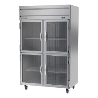 Beverage Air HR2HC-1HG 52" Two Section Reach In Refrigerator - (4) Left/Right Hinge Glass Doors, 115v