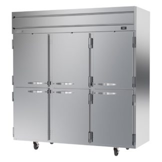 Beverage Air HRP3HC-1HS 78" Three Section Reach In Refrigerator, (6) Left/Right Hinge Solid Doors, 115v