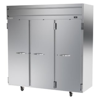 Beverage Air HRP3HC-1S 78" Three Section Reach In Refrigerator, (3) Left/Right Hinge Solid Doors, 115v