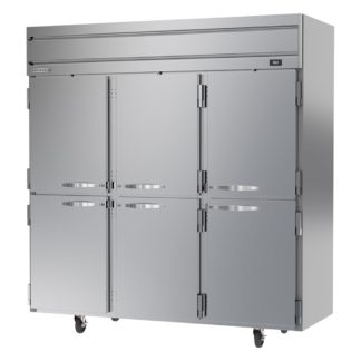 Beverage Air HRS3HC-1HS 78" Three Section Reach In Refrigerator, (6) Left/Right Hinge Solid Doors, 115v