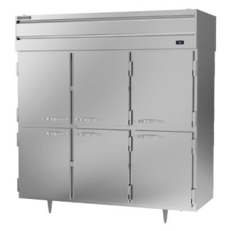 Beverage Air PR3HC-1AHS 78" Three Section Reach In Refrigerator, (6) Left/Right Hinge Solid Doors, 115v