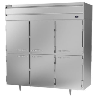 Beverage Air PRD3HC-1AHS 78" Three Section Pass Thru Refrigerator, (12) Left/Right Hinge Solid Doors, 115v