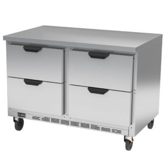Beverage Air WTFD48AHC-4-FLT 48" W Work Top Freezer w/ (2) Section & (4) Drawers, 115v