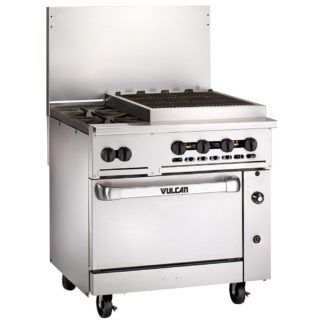 Vulcan 36S-2B24CBP 36" 2 Burner Gas Range w/ Charbroiler & Standard Oven, Liquid Propane
