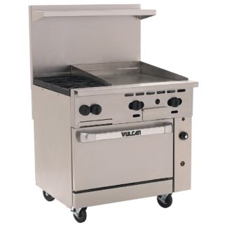 Vulcan 36S-2B24G 36" 2 Burner Gas Range w/ Griddle & Standard Oven
