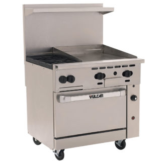 Vulcan 36S-2B24GT 36" 2 Burner Gas Range w/ Griddle & Standard Oven