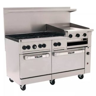 Vulcan 60SS-6B24GB 60" 6 Burner Gas Range w/ Griddle/Broiler and (2) Standard Ovens