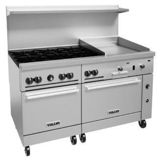 Vulcan 60SS-6B24G 60" 6 Burner Gas Range w/ Griddle & (2) Standard Ovens