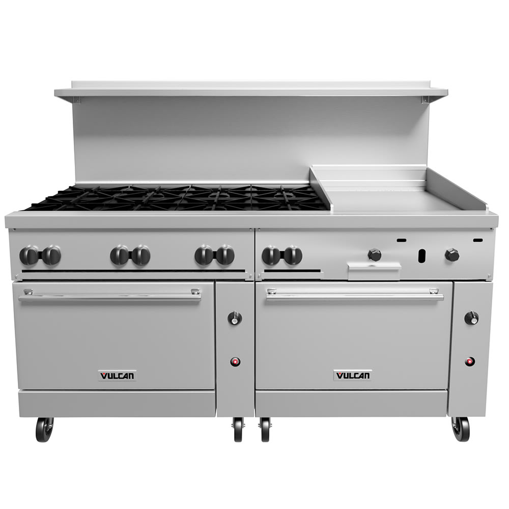 Vulcan 72SC8B24G 72" 8 Burner Gas Range w/ Griddle & (1) Standard & (1