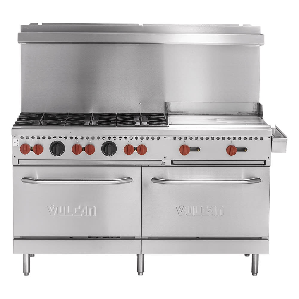 Vulcan SX60F6B24G 60" 6 Burner Gas Range w/ Griddle & (2) Standard