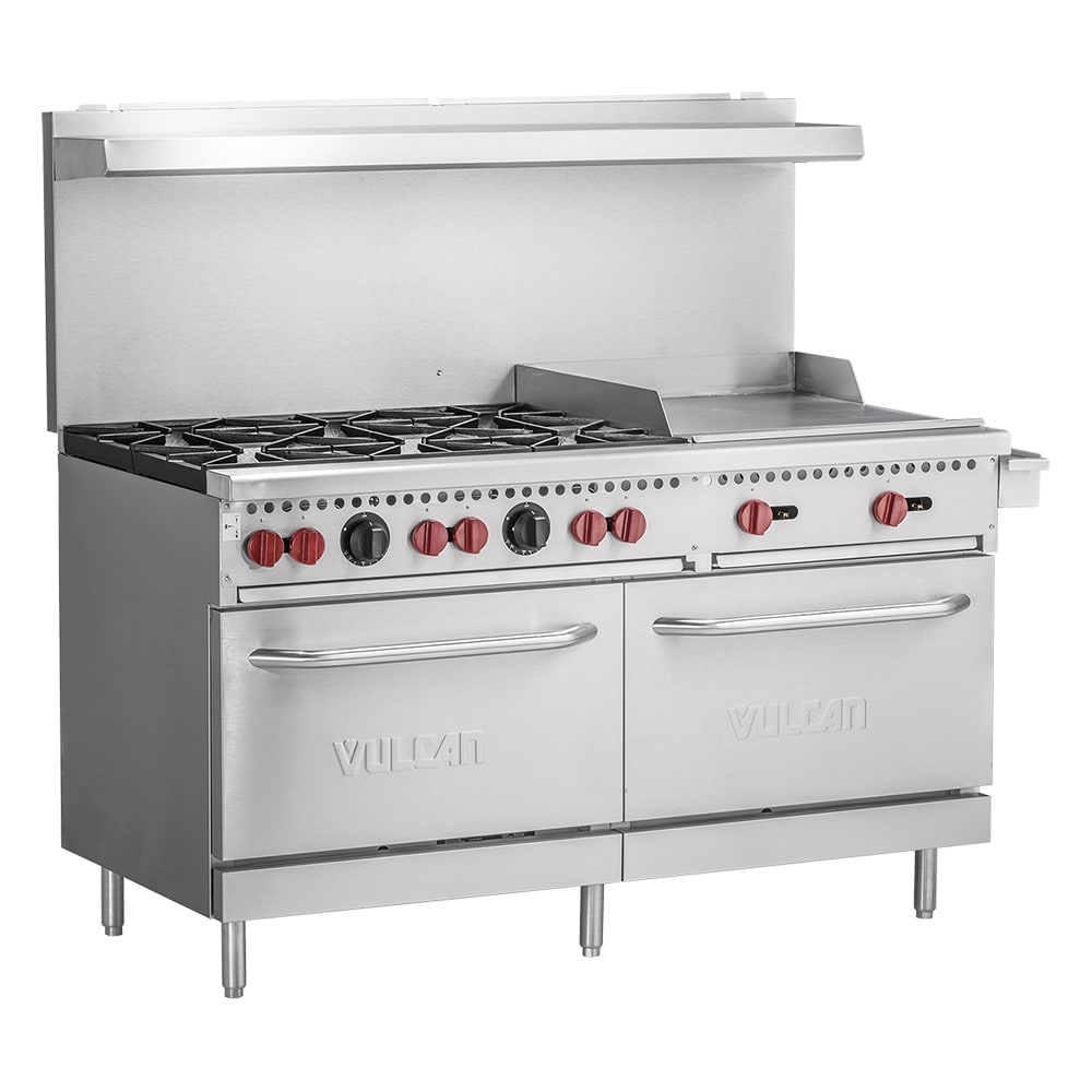 Vulcan SX60F-6B24G 60" 6 Burner Gas Range w/ Griddle & (2) Standard Ovens - Image 3