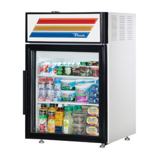 True GDM-05-HC~TSL01 24" Countertop Display Refrigerator w/ Front Access - Swing Door, White, Left Hinge, 115v