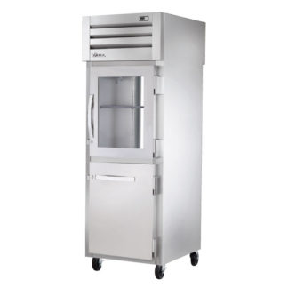 True STA1RPT-1HG/1HS-1G-HC 27 1/4" One Section Pass Thru Refrigerator, (1) Glass Door, (1) Solid Door, Right Hinge, 115v